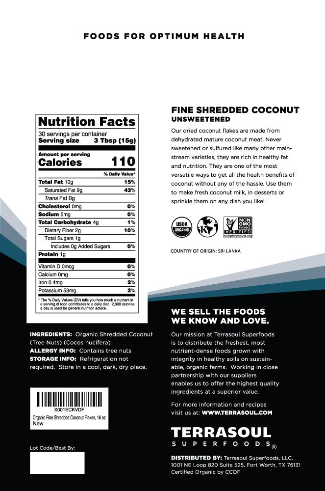 Terrasoul Superfoods Organic Coconut Flour – 16 oz