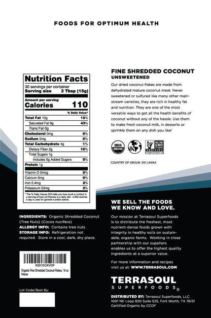 Terrasoul Superfoods Organic Coconut Flour – 16 oz