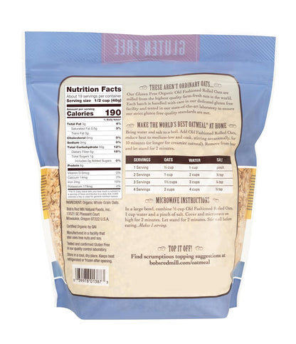 Bob’s Red Mill Organic Old Fashioned Rolled Oats – 32 oz