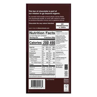 Alter Eco Organic Total Blackout Dark Chocolate Bar – 2.82 oz (90% Cocoa)