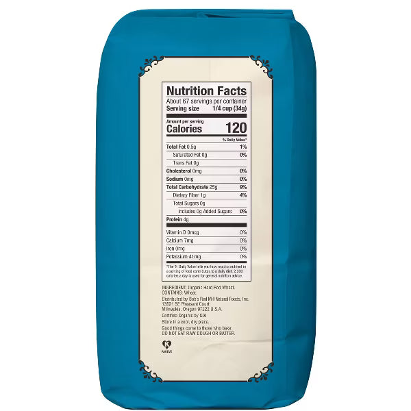 Bob’s Red Mill Organic All-Purpose Unbleached White Flour – 5 lb